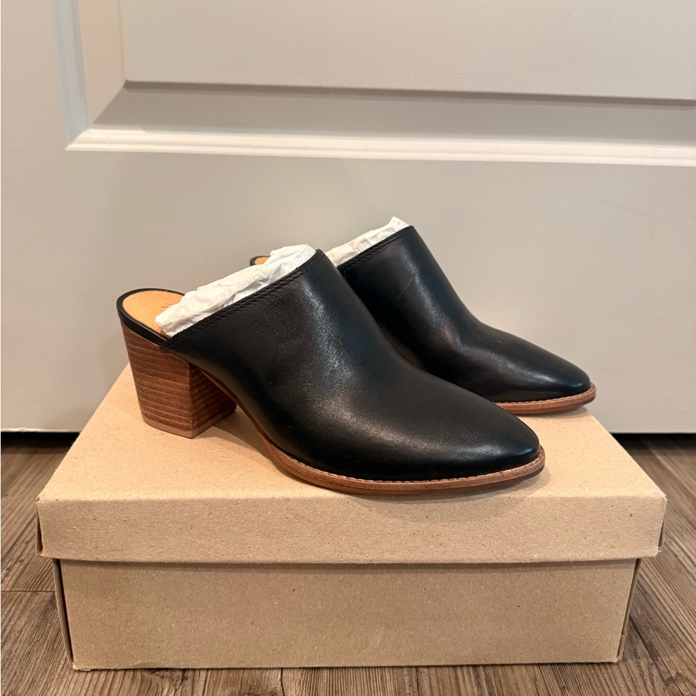 Madewell Harper Leather Mule Heels – Black (Like New, w/ Box) - Size 6